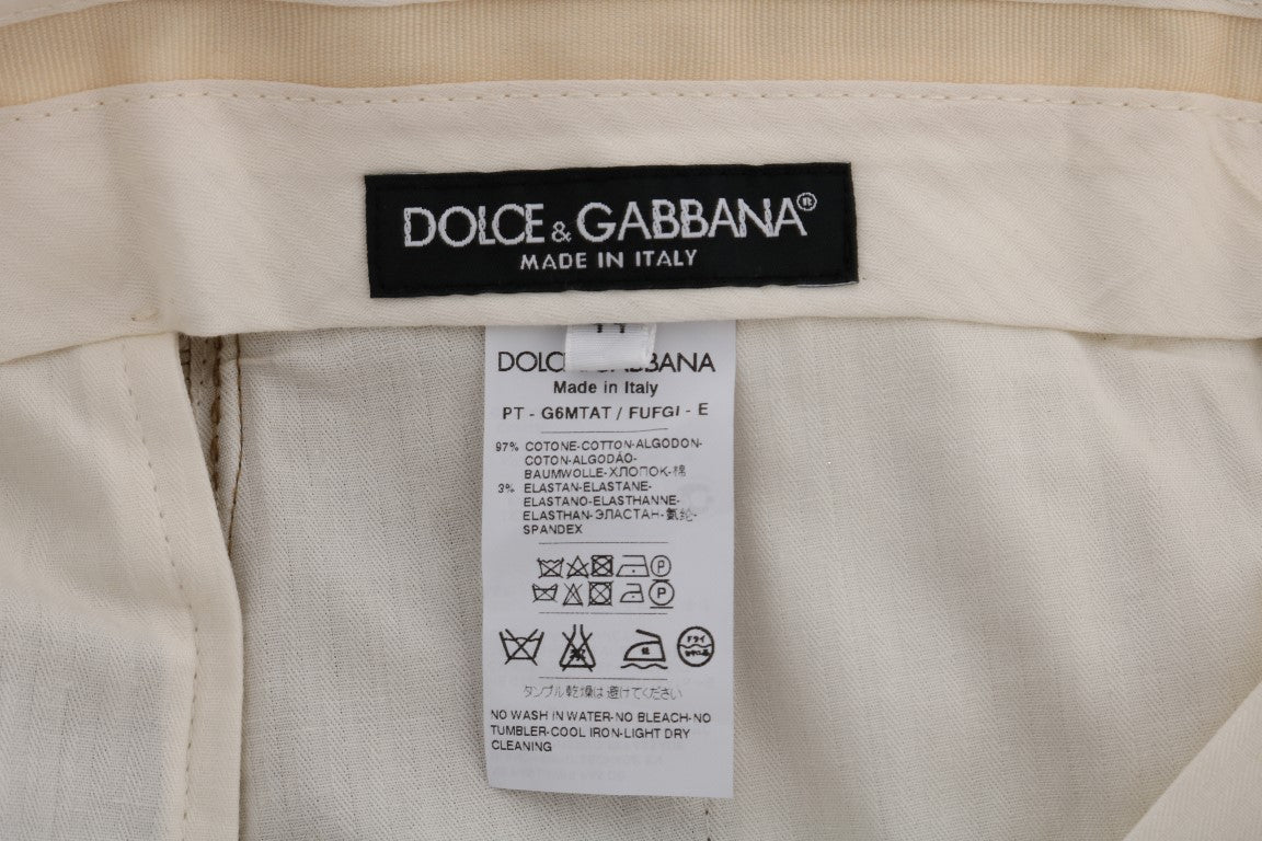 Κομψό καφέ επίσημο παντελόνι Dolce &amp; Gabbana για άνδρες