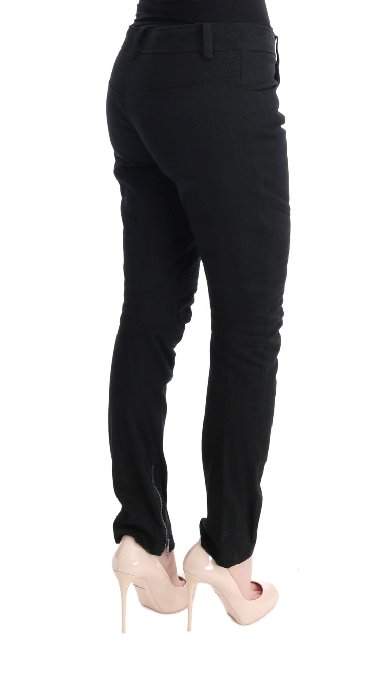 Ermanno Scervino Chic Black Slim Fit Trousers