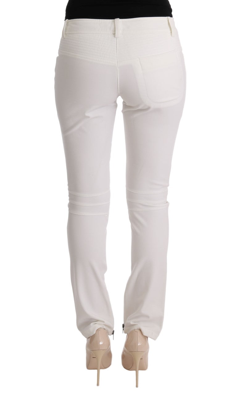 Βαμβακερό παντελόνι Ermanno Scervino Chic White Slim Fit