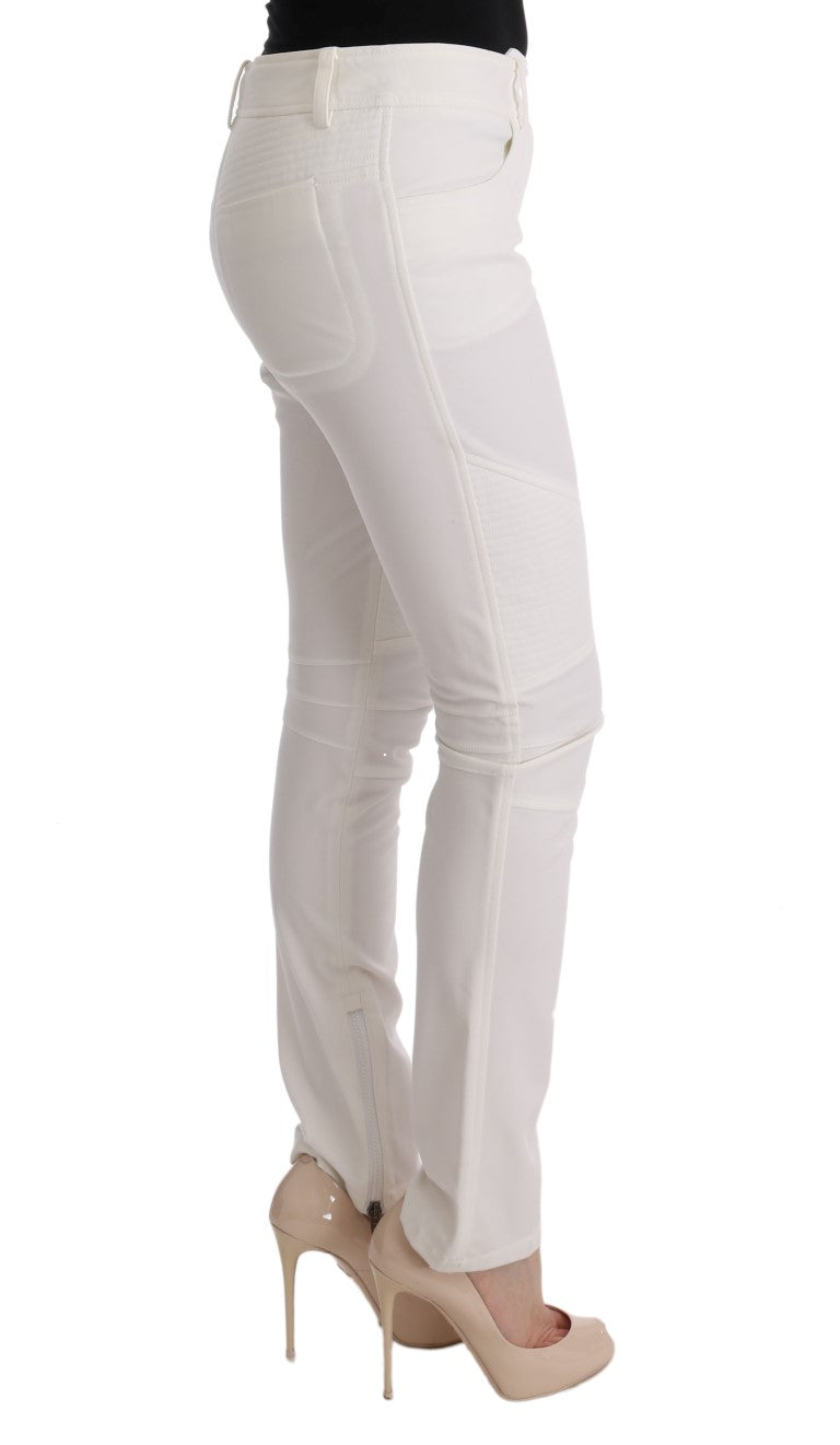 Βαμβακερό παντελόνι Ermanno Scervino Chic White Slim Fit