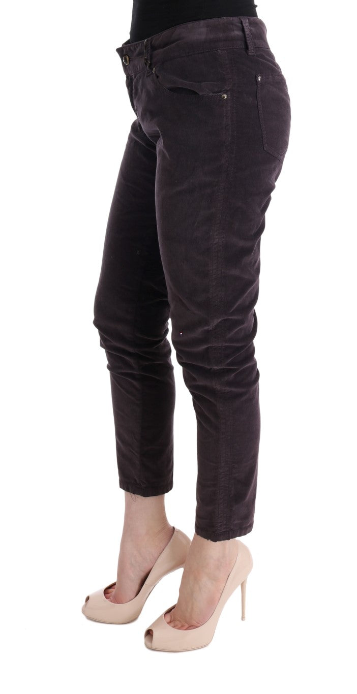 Παντελόνι Ermanno Scervino Chic Brown Capri Cropped Cotton Pants