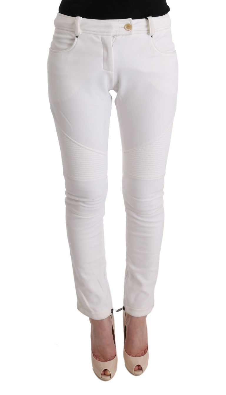 Βαμβακερό παντελόνι Ermanno Scervino Chic White Slim Fit