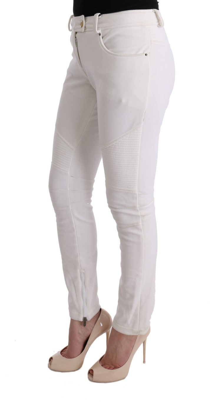 Βαμβακερό παντελόνι Ermanno Scervino Chic White Slim Fit