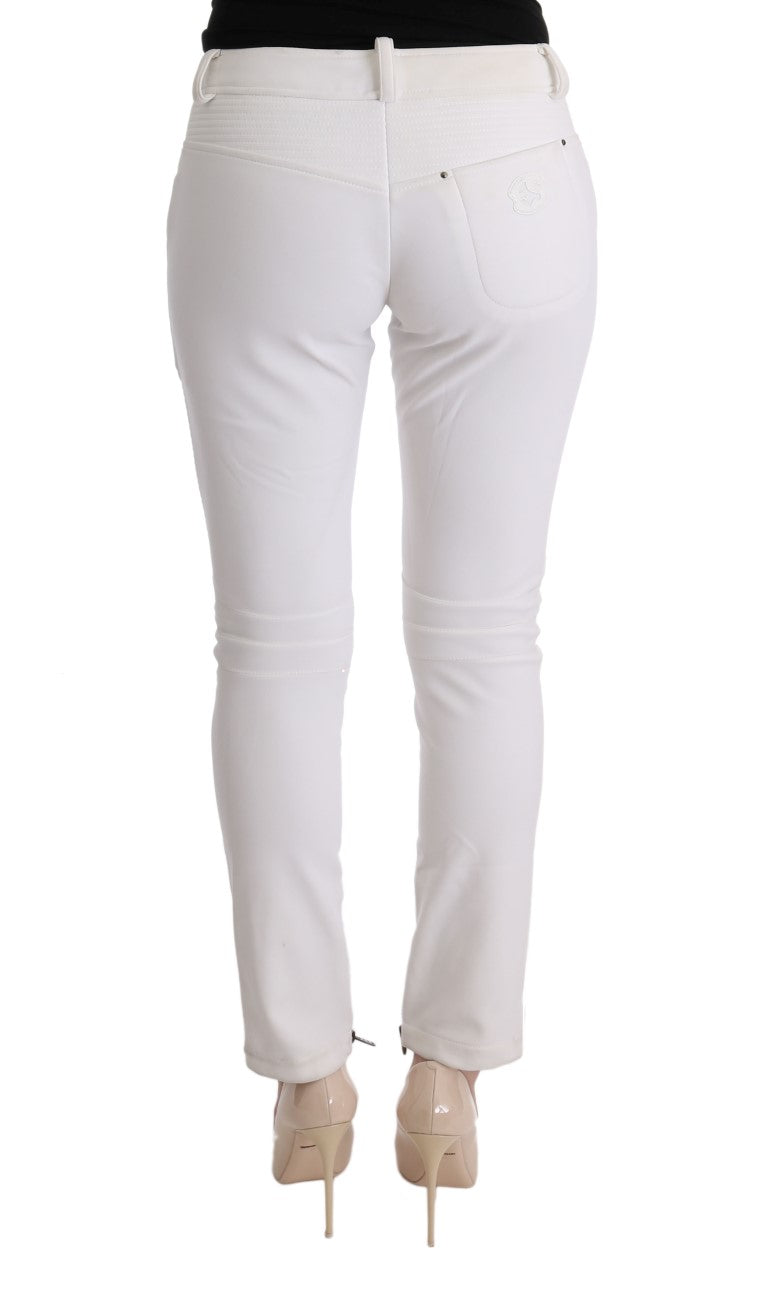 Βαμβακερό παντελόνι Ermanno Scervino Chic White Slim Fit