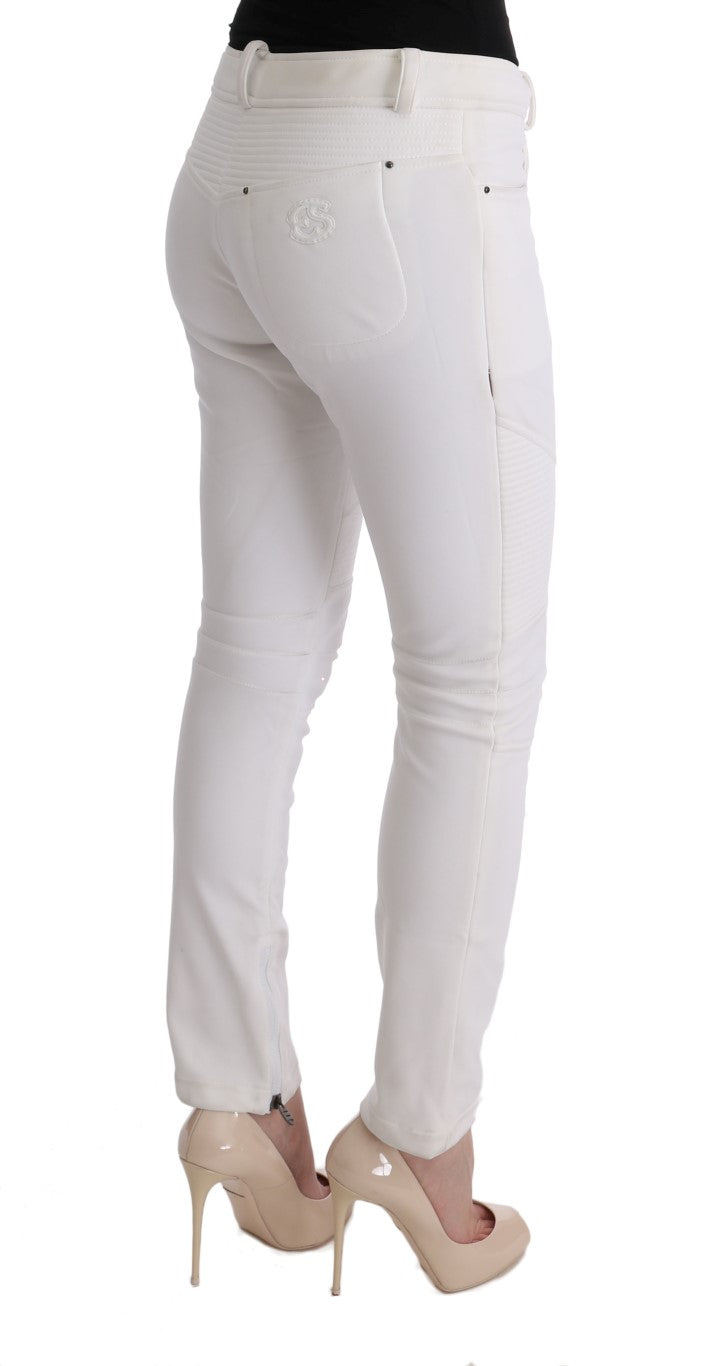 Βαμβακερό παντελόνι Ermanno Scervino Chic White Slim Fit