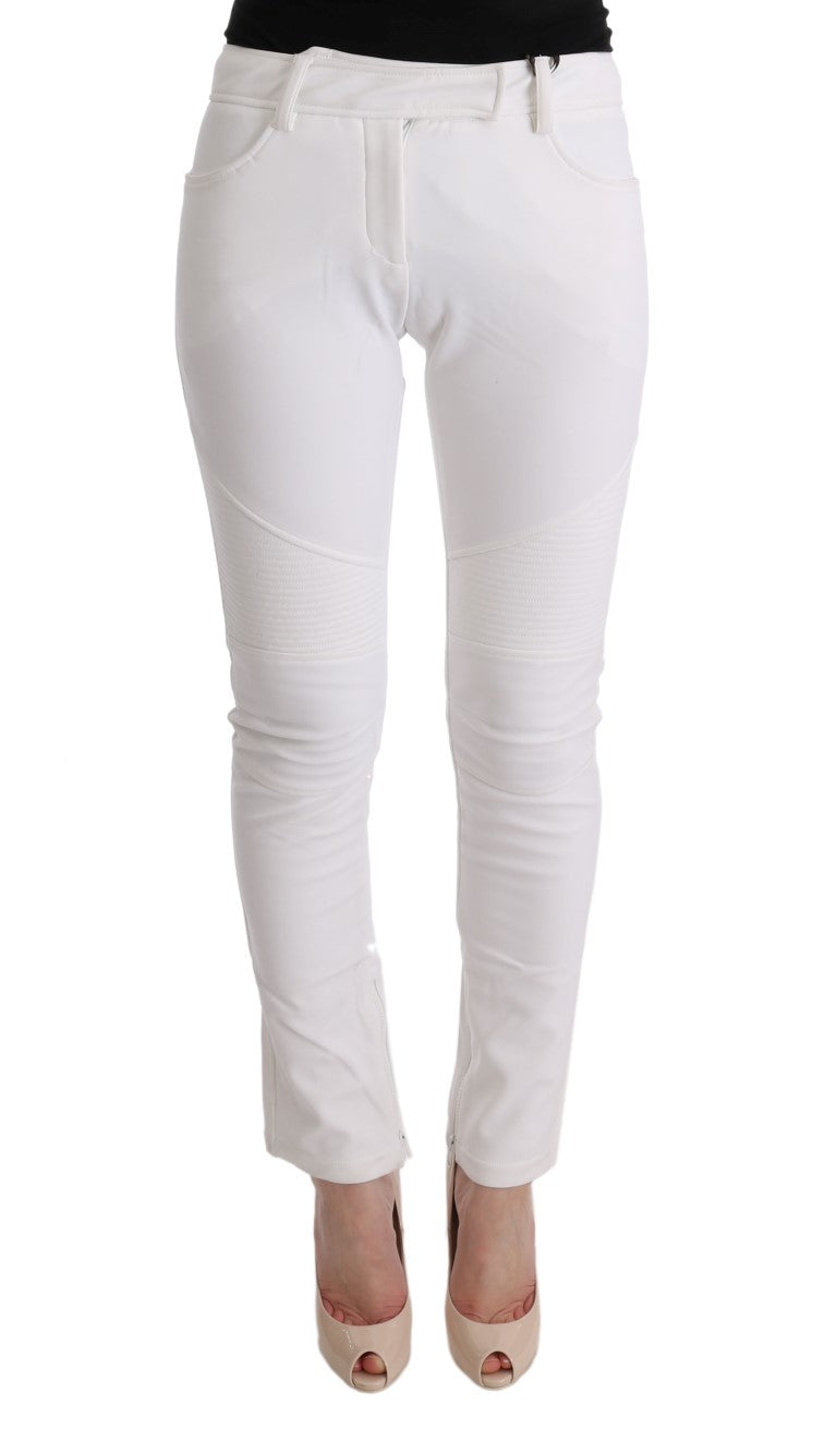 Βαμβακερό παντελόνι Ermanno Scervino Chic White Slim Fit