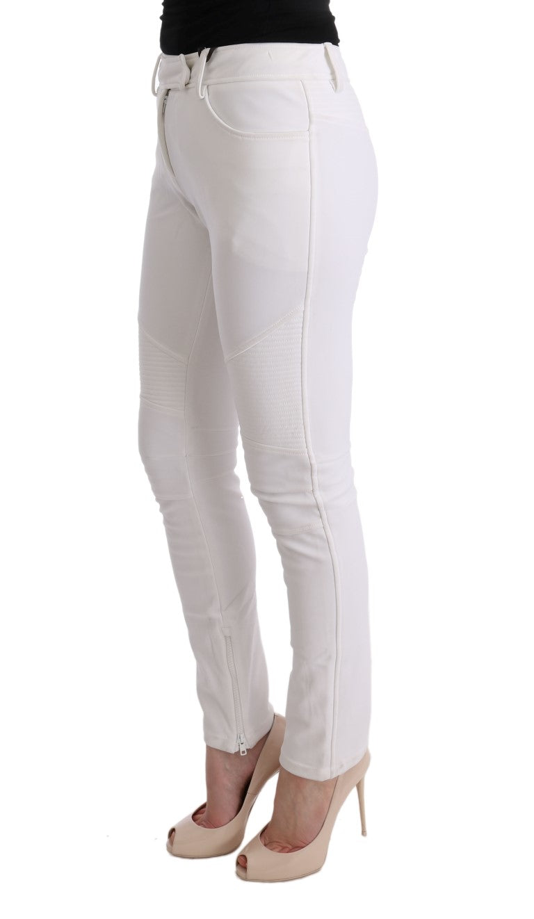 Βαμβακερό παντελόνι Ermanno Scervino Chic White Slim Fit