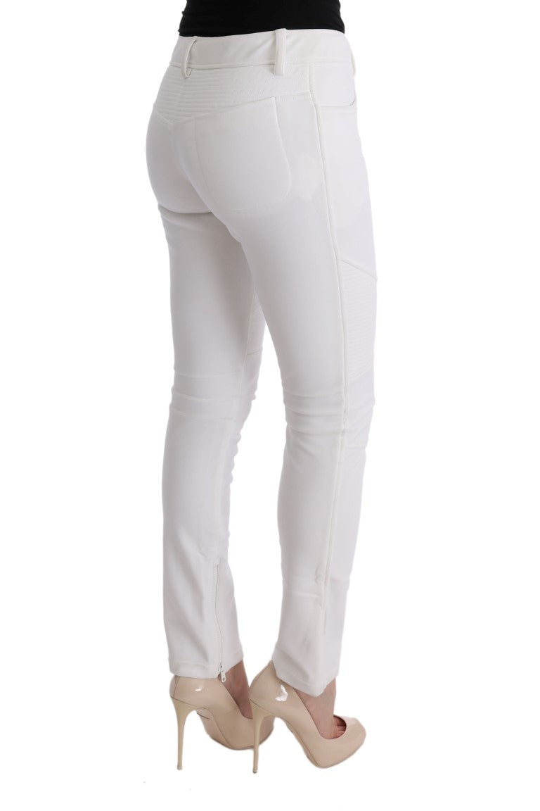 Βαμβακερό παντελόνι Ermanno Scervino Chic White Slim Fit