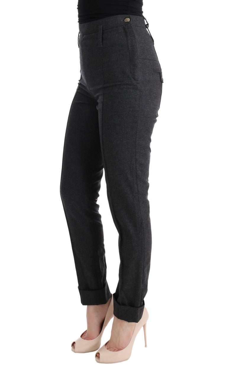 Ermanno Scervino Chic Grey Casual Skinny Παντελόνι