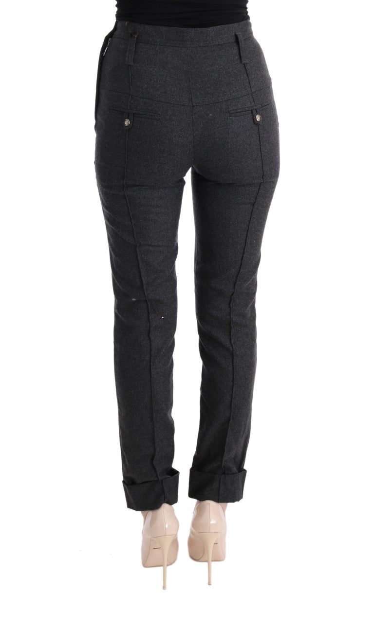 Ermanno Scervino Chic Grey Casual Skinny Παντελόνι