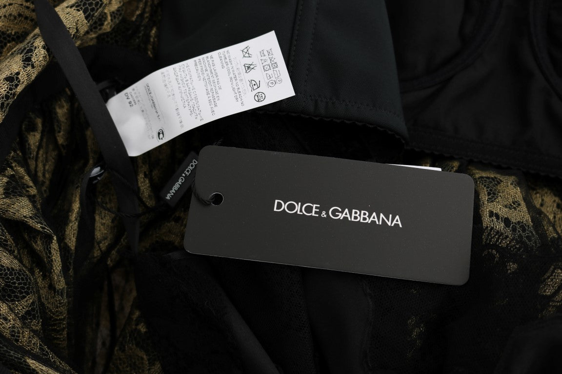 Dolce &amp; Gabbana Sunflower Lace Crystal Maxi Shift Φόρεμα