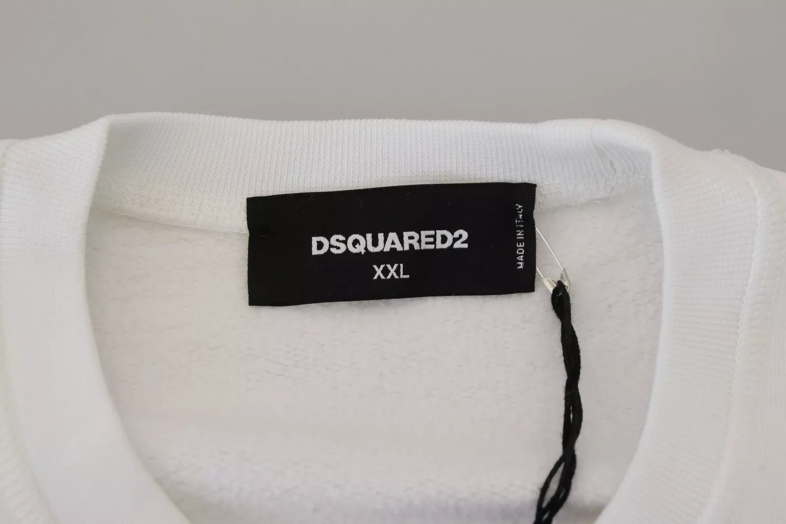 Φούτερ Dsquared² Λευκό Κεντημένο Φούτερ με λαιμόκοψη