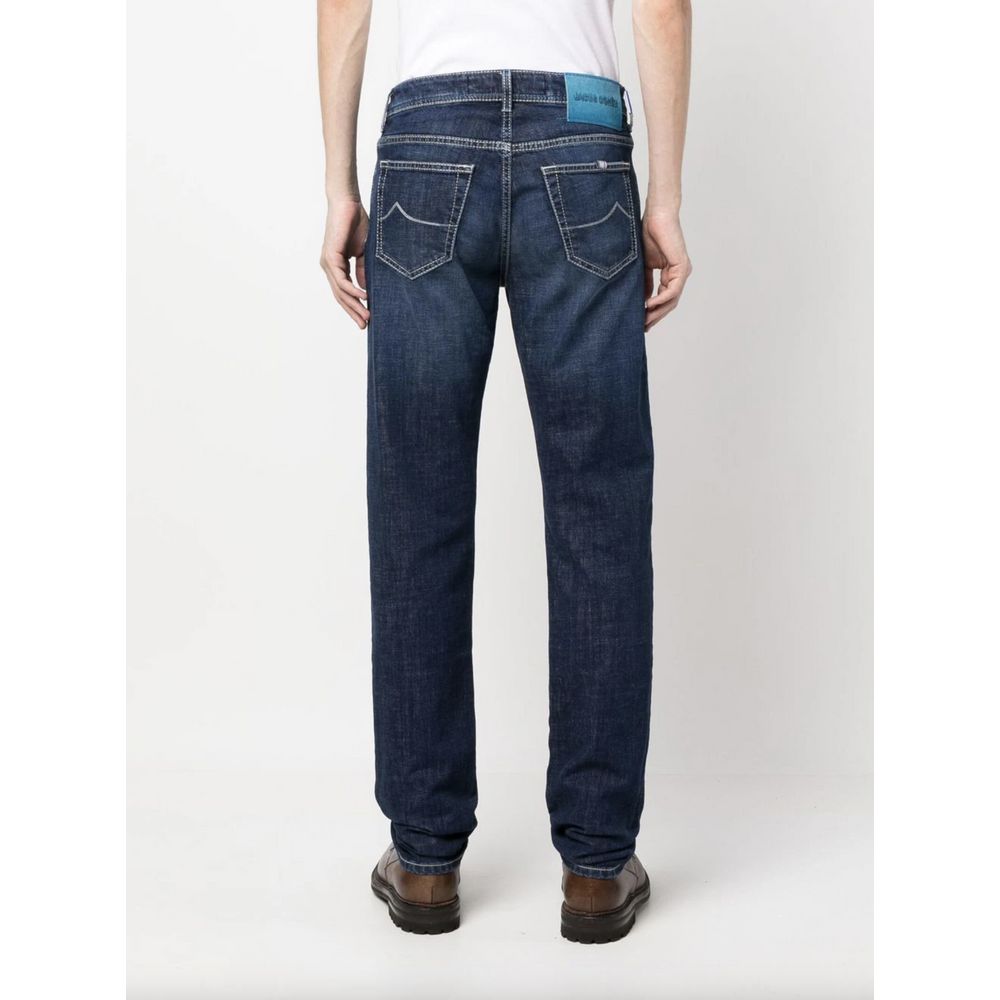 Jacob Cohen Exclusive Indigo Straight Leg Jeans με λεπτομέρεια Bandana