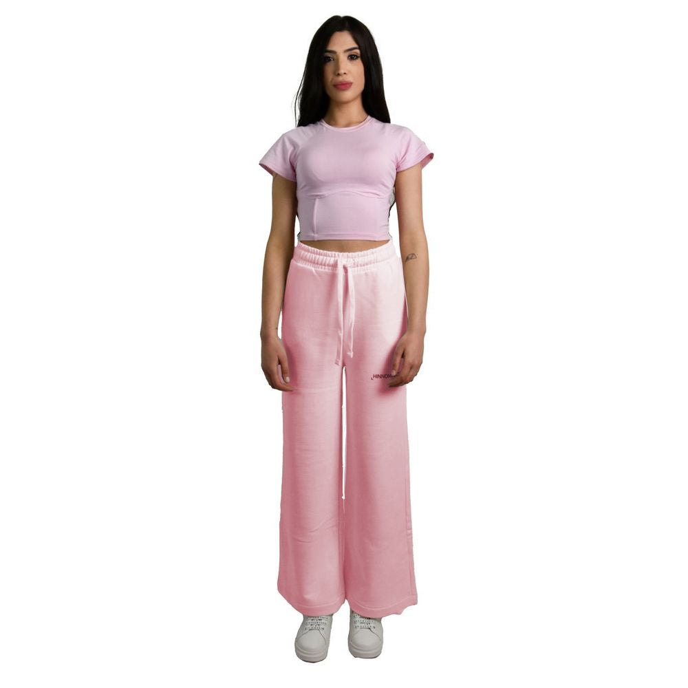 Hinnominate Chic Pink Palazzo παντελόνι με κορδόνι