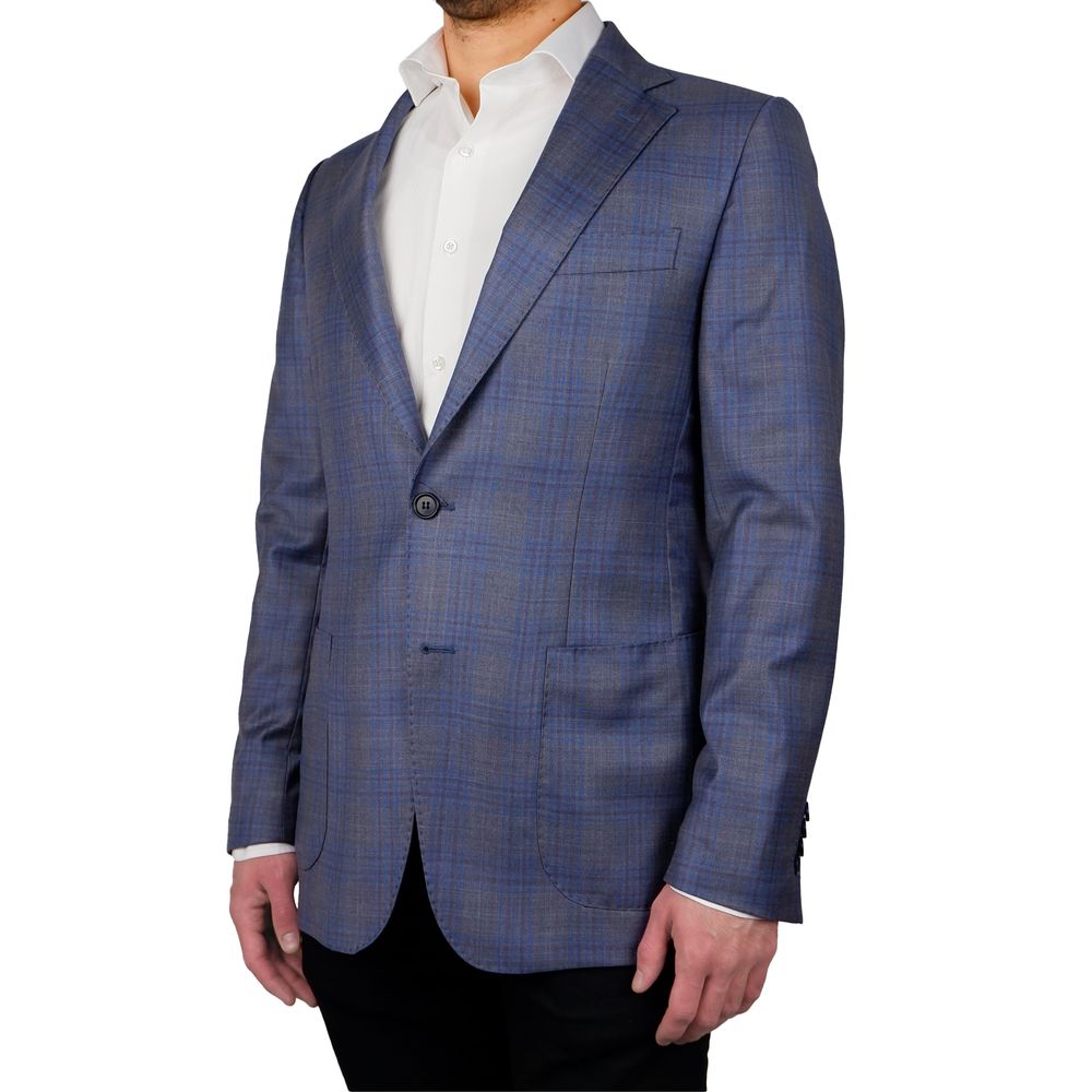 <tc>Made in Italy</tc> Μπλε μαλλί Vergine Blazer