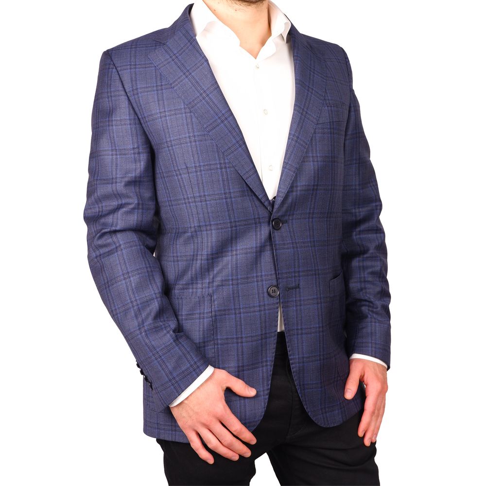 <tc>Made in Italy</tc> Μαλλί Vergine Blazer γαλάζιο