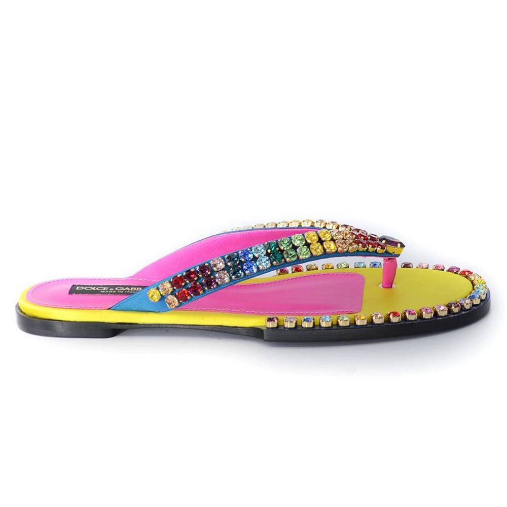 Σαγιονάρες Dolce &amp; Gabbana Crystal Embelled Silk Blend Flip-flops