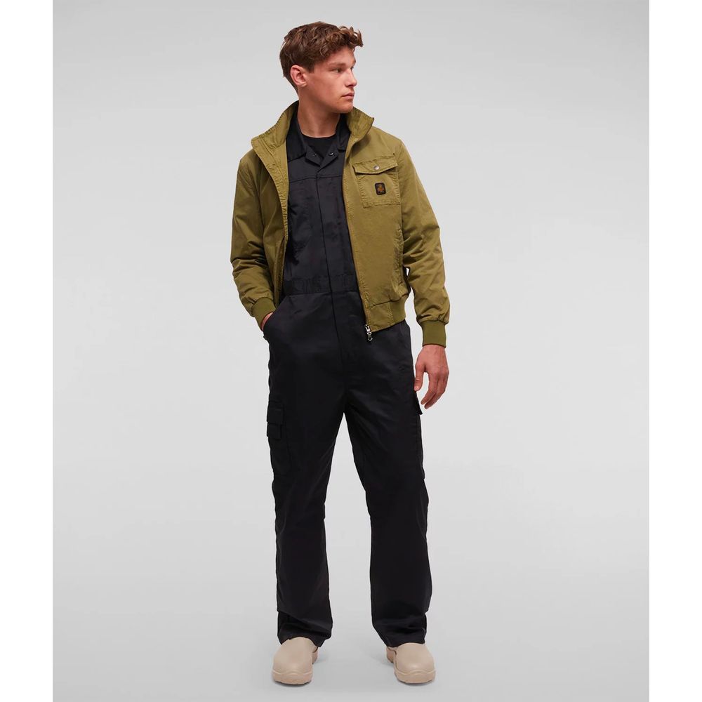 Refrigiwear Elegant Green Cotton Bomber Jacket για άνδρες