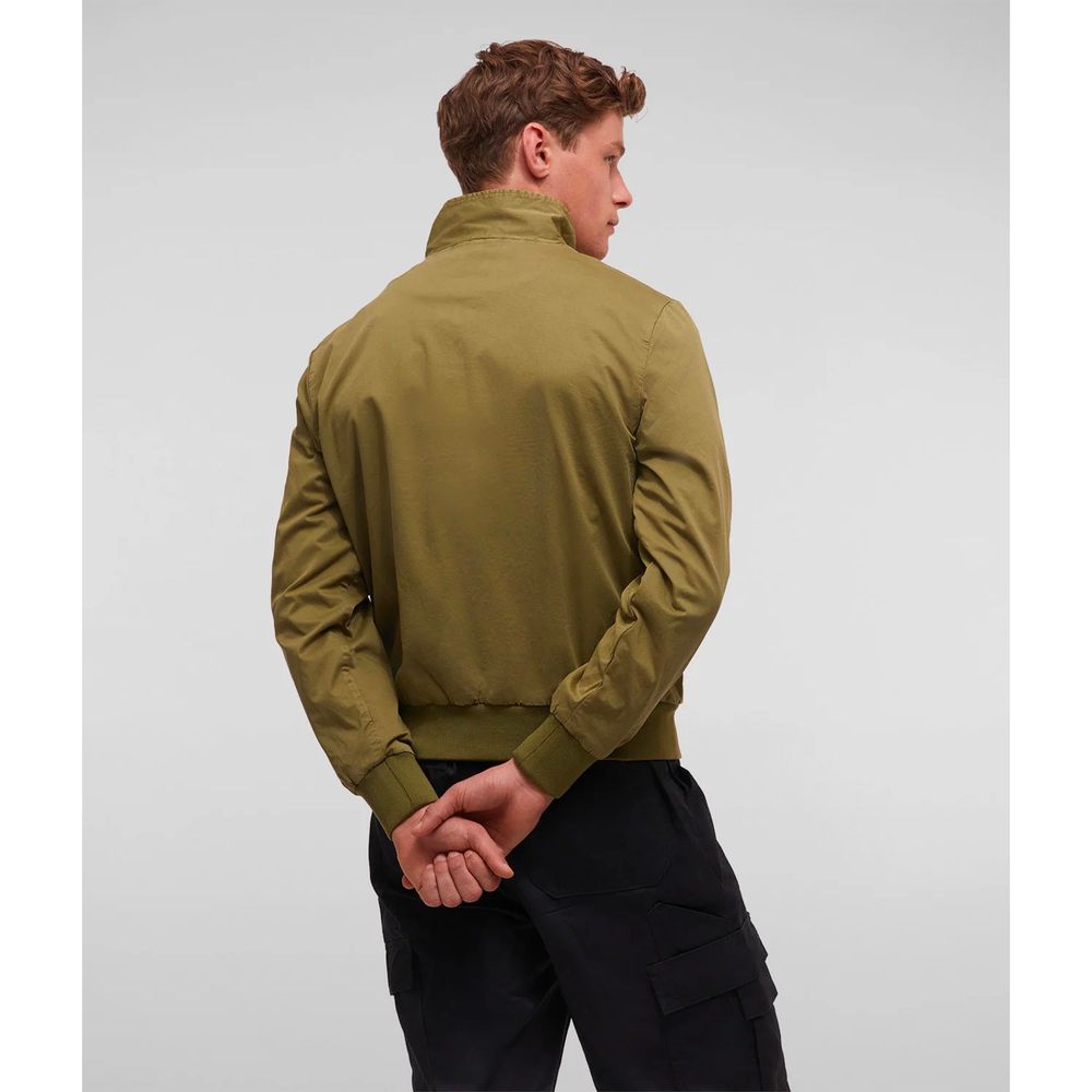 Refrigiwear Elegant Green Cotton Bomber Jacket για άνδρες