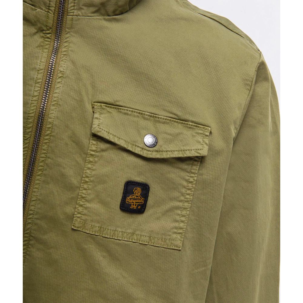 Refrigiwear Elegant Green Cotton Bomber Jacket for Men