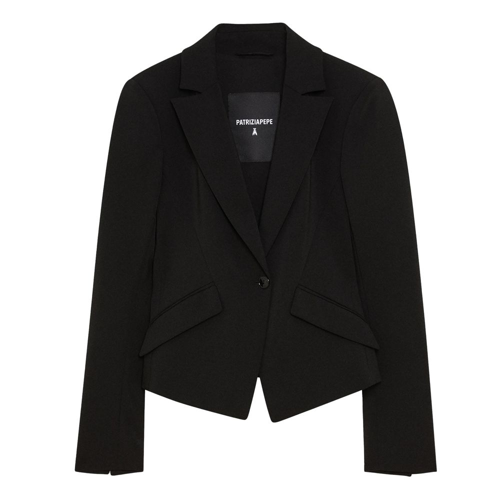 Patrizia Pepe Chic Black Designer Jacket με δύο κουμπιά