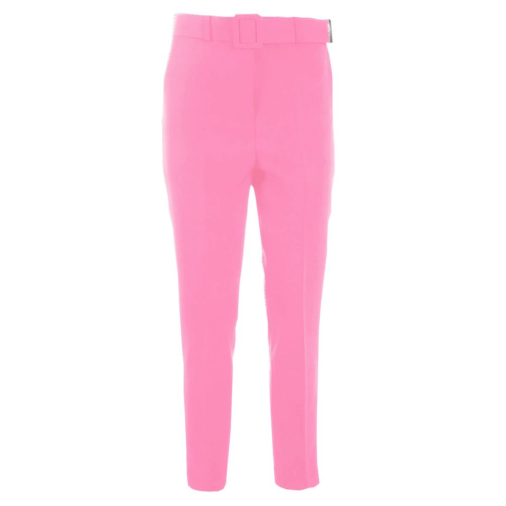 Yes Zee Pink Polyester Women Trouser