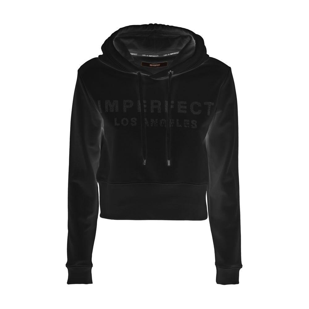 Imperfect Black Cotton Womens Hoodie