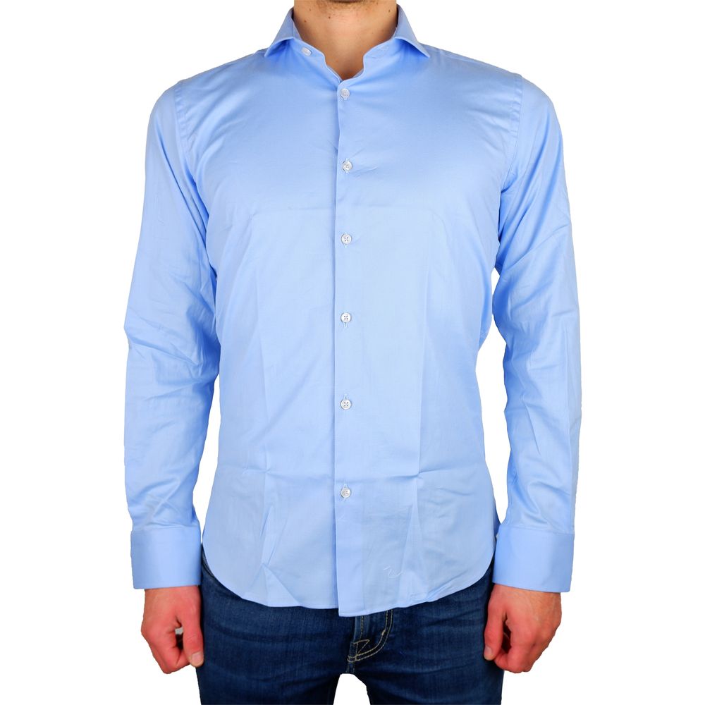 <tc>Made in Italy</tc> Κομψό πουκάμισο Milano Light Blue Gabardin