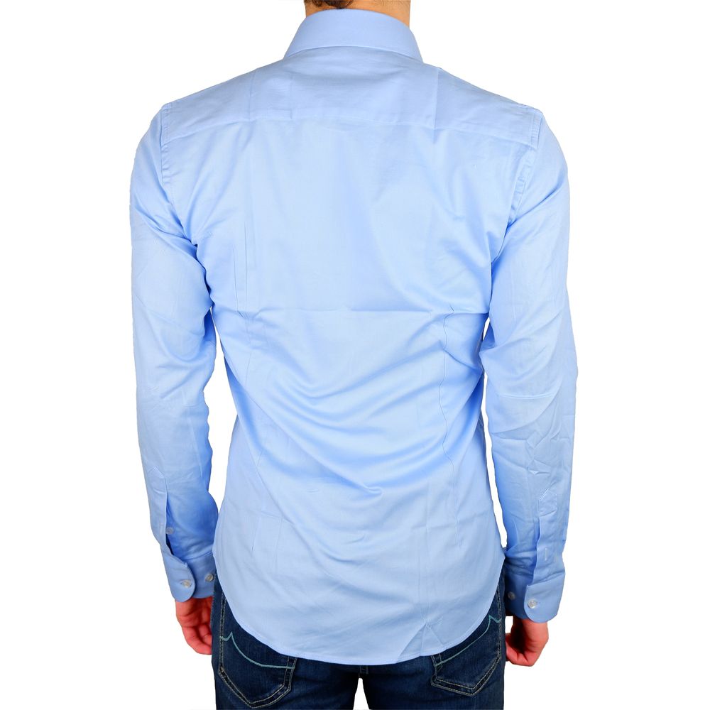 <tc>Made in Italy</tc> Κομψό πουκάμισο Milano Light Blue Gabardin