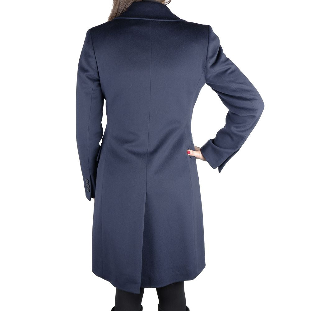 Made in Italy Elegant Blue Virgin Wool Coat