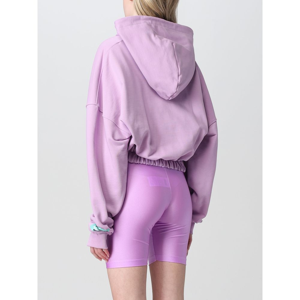 Pharmacy Industry Plush Purple Cotton Hoodie with Zip Closure