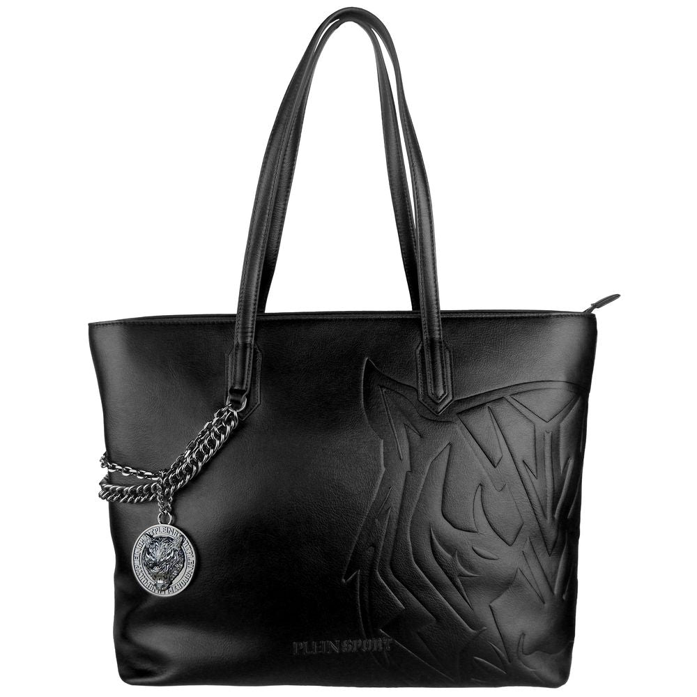 <tc>Plein Sport</tc> Chic Μαύρο Eco-Leather Tote Shopper