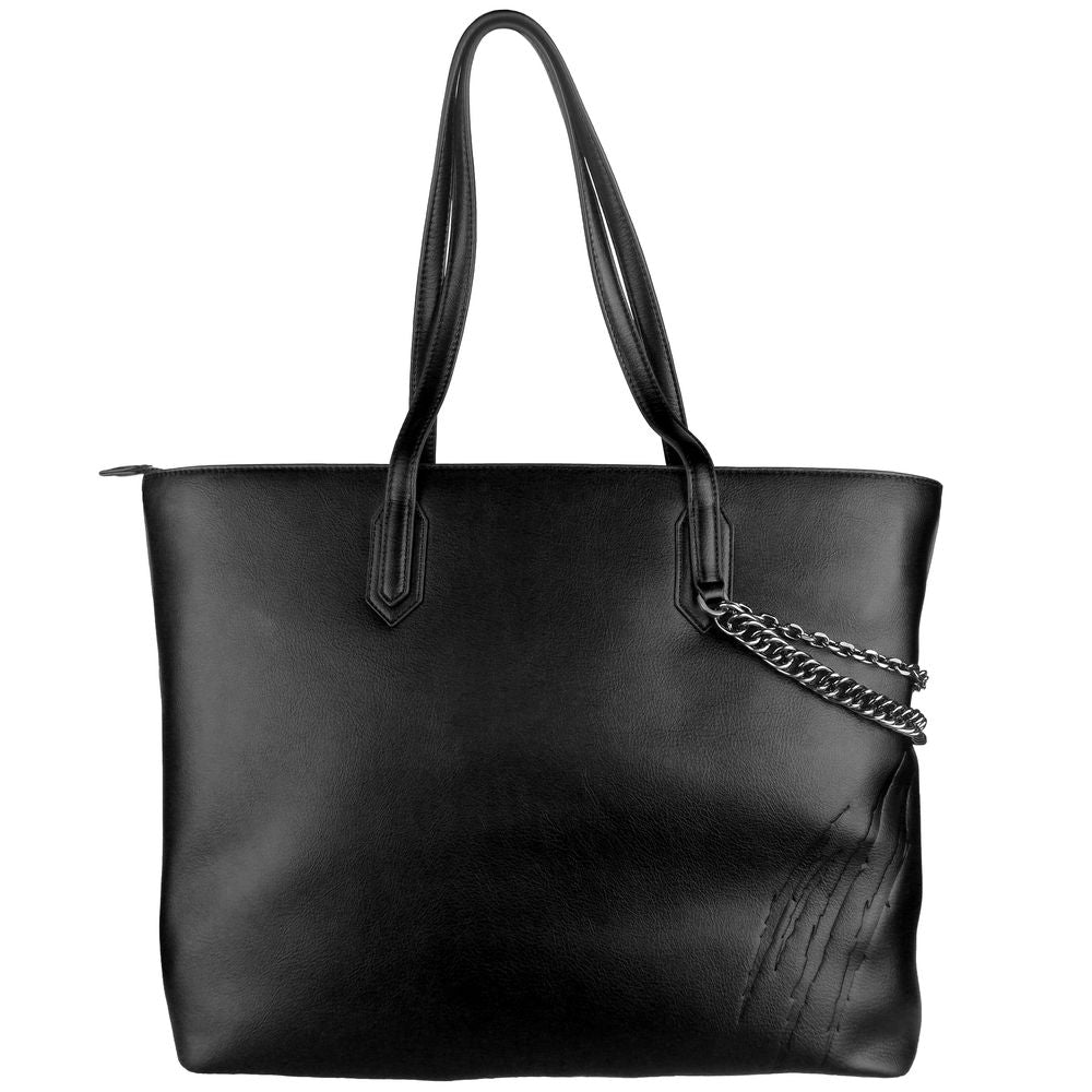 <tc>Plein Sport</tc> Chic Μαύρο Eco-Leather Tote Shopper