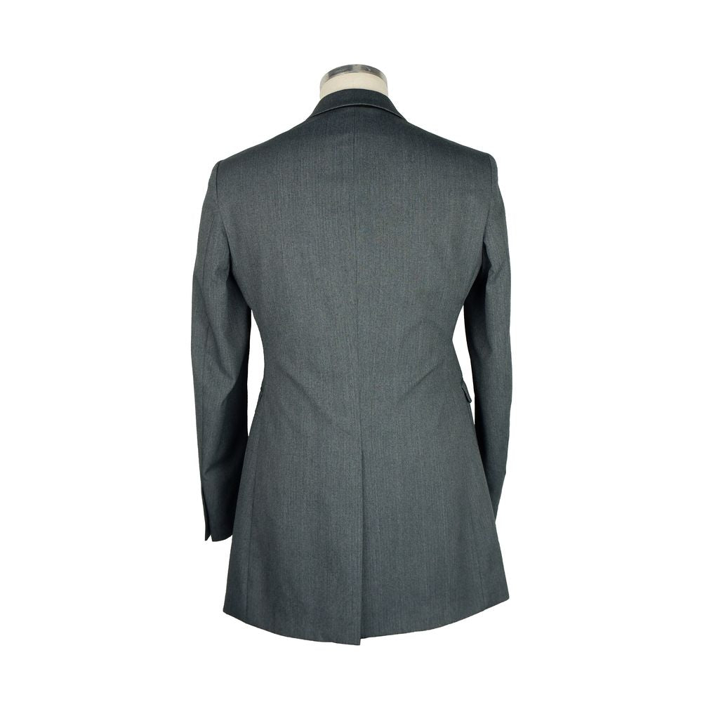 Ανδρικό κοντό παλτό Emilio Romanelli Elegant Grey Wool Blend