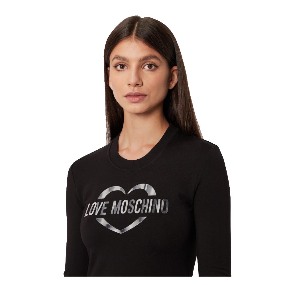 <tc>Love Moschino</tc> Κομψό φόρεμα με λογότυπο από βαμβακερό μείγμα