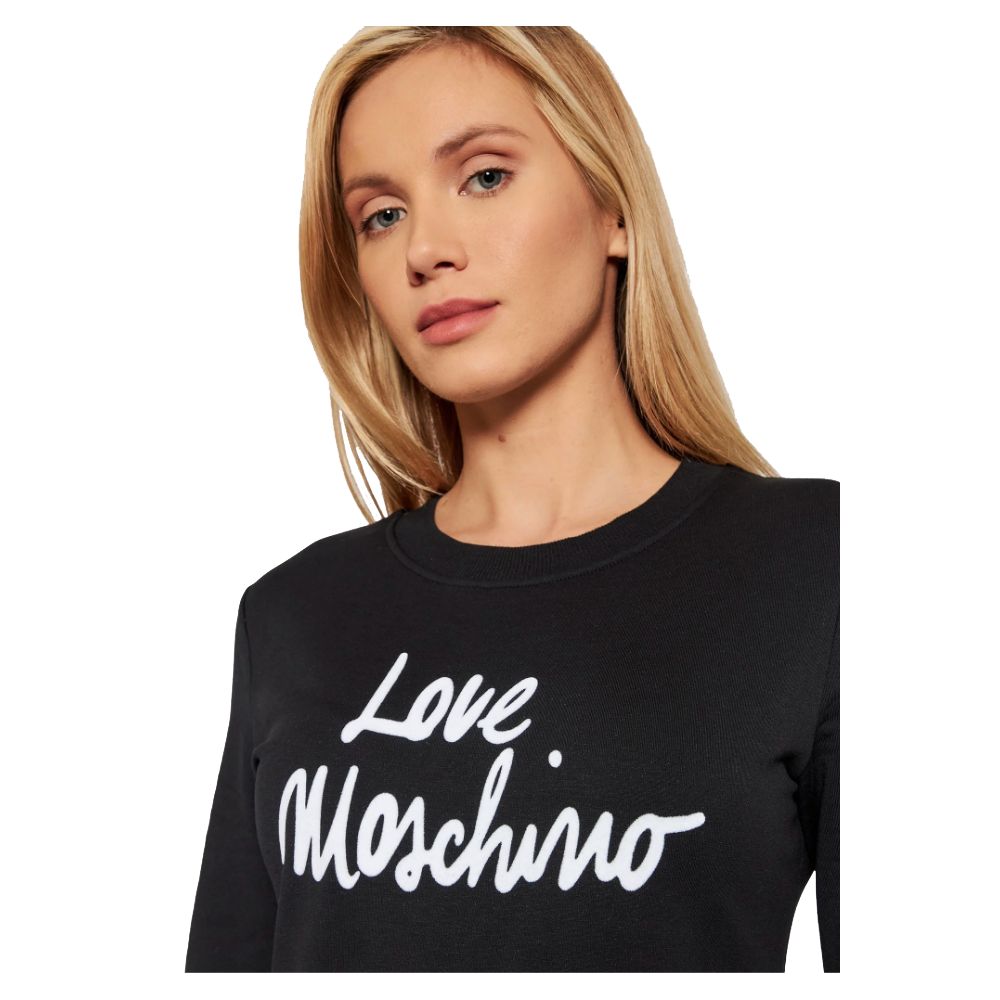 Love Moschino Chic ανάγλυφο λογότυπο βαμβακερό φόρεμα