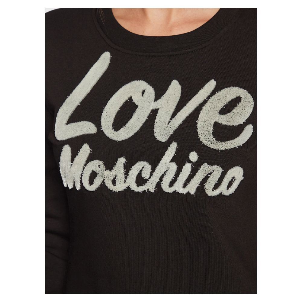 Love Moschino Chic ανάγλυφο λογότυπο βαμβακερό φόρεμα