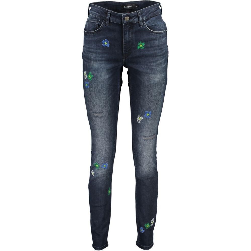 Desigual Blue Cotton Jeans &amp; Pant