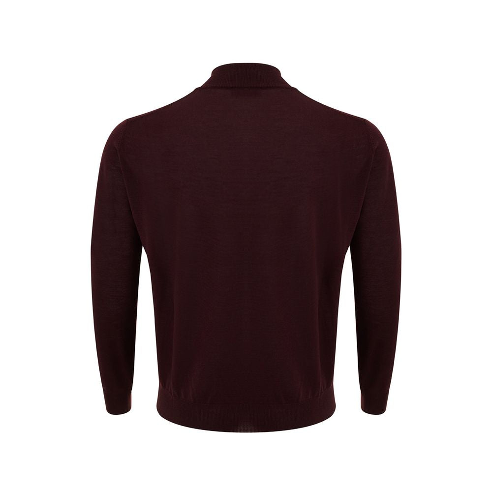 FERRANTE Elegant Red Woolen Luxury Sweater for Men