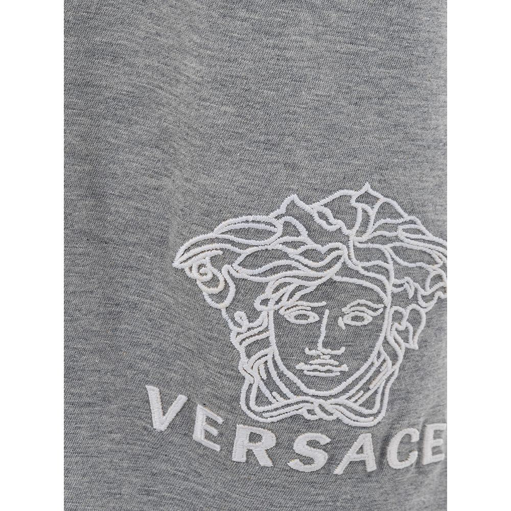 Κομψό γκρι βαμβακερό μπλουζάκι Versace