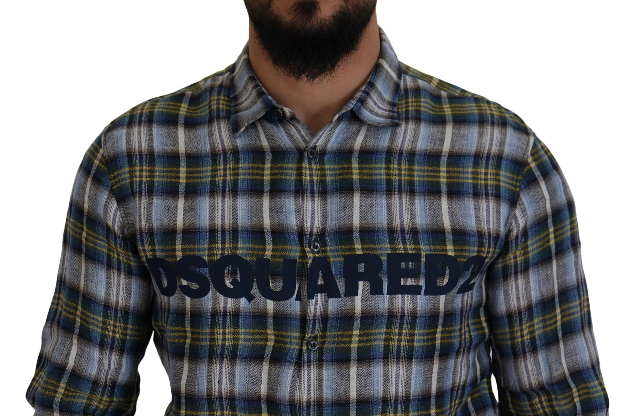 Dsquared² Πολύχρωμο καρό casual ανδρικό μακρυμάνικο πουκάμισο