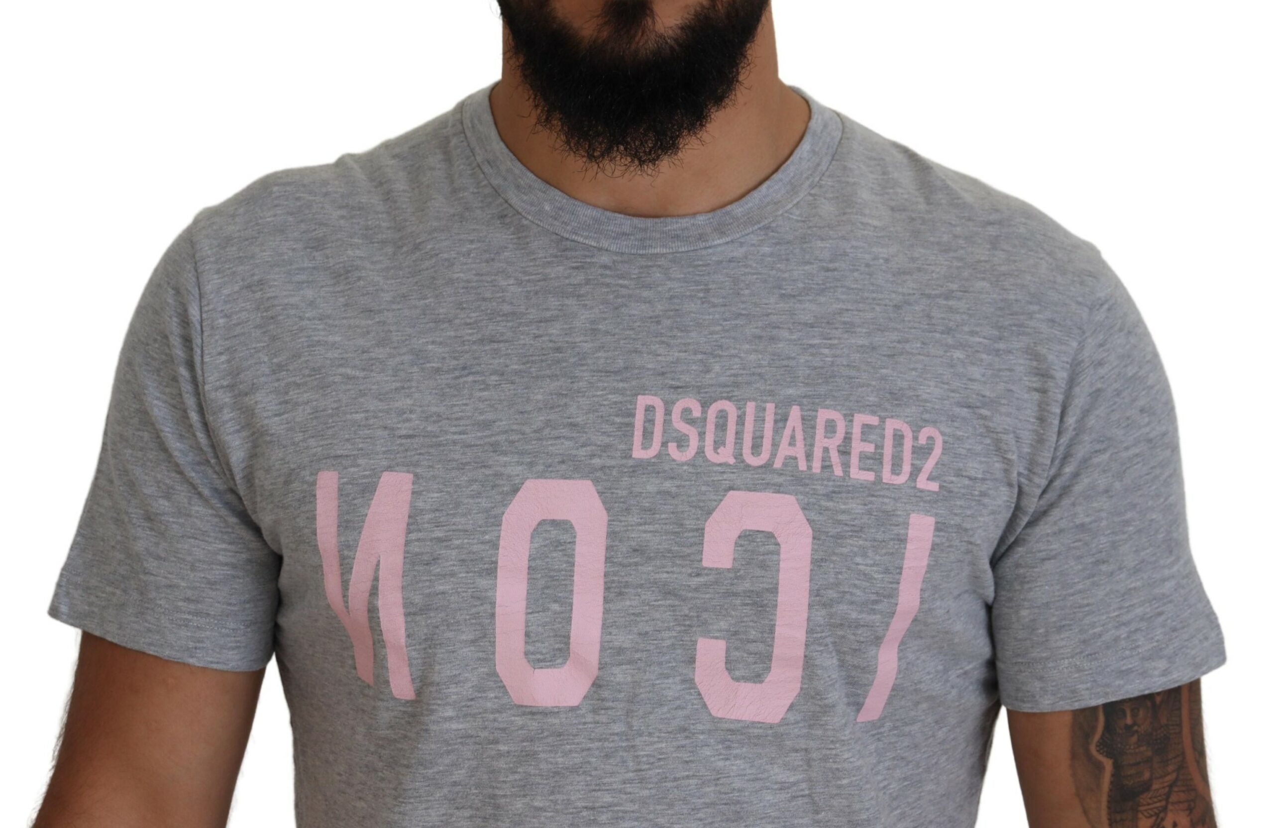 Dsquared² Γκρι λογότυπο Βαμβακερό μπλουζάκι με κοντό μανίκι