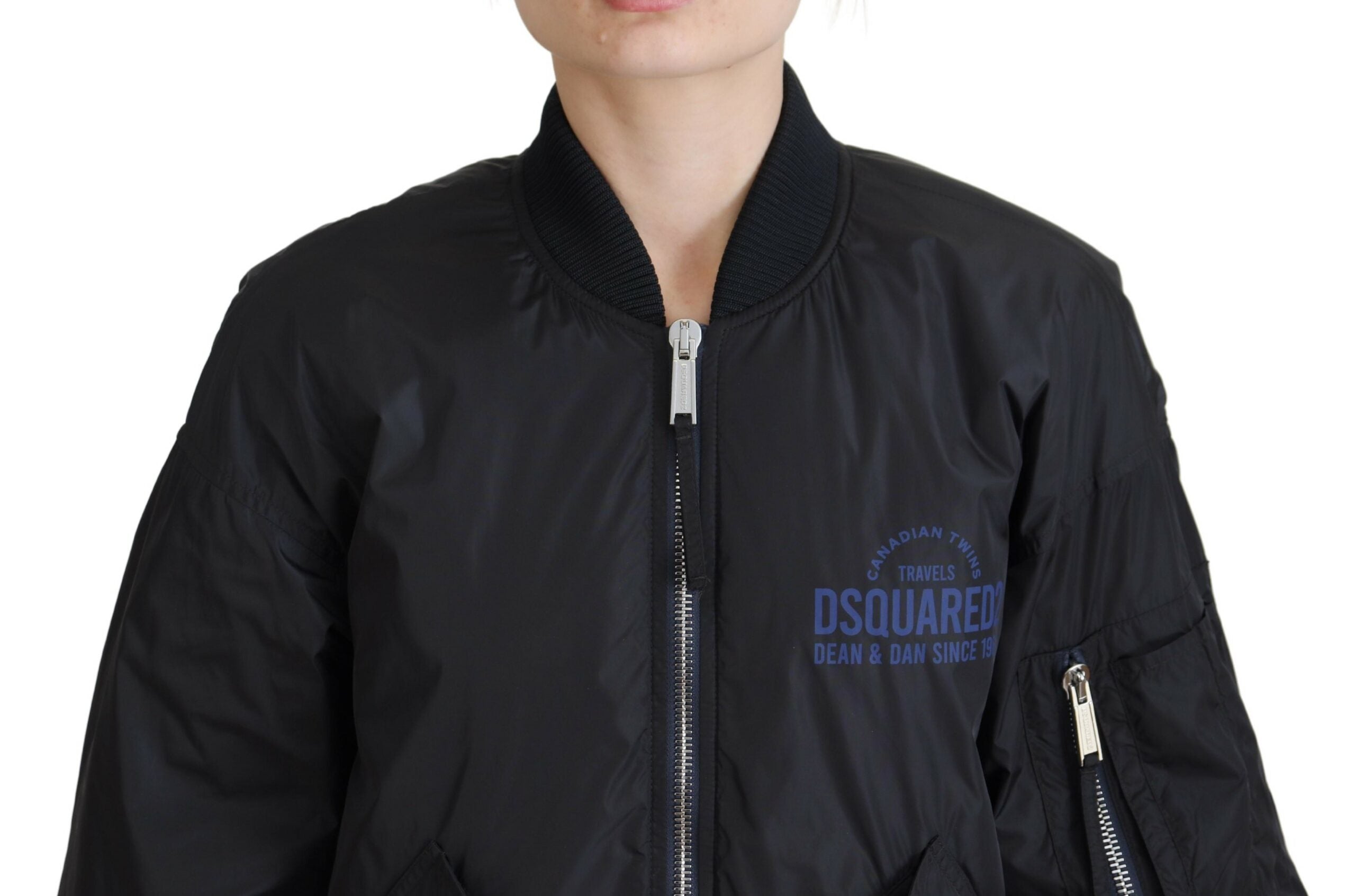 Γυναικείο μπουφάν bomber με μαύρο λογότυπο Dsquared²