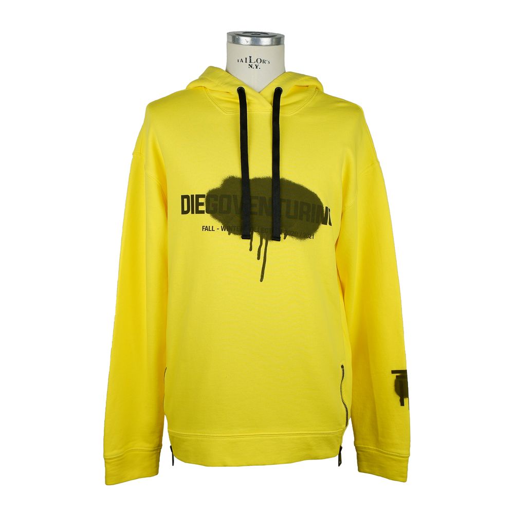 Diego Venturino Ανεβάστε το στυλ σας: Sunshine Yellow Cotton Hoodie