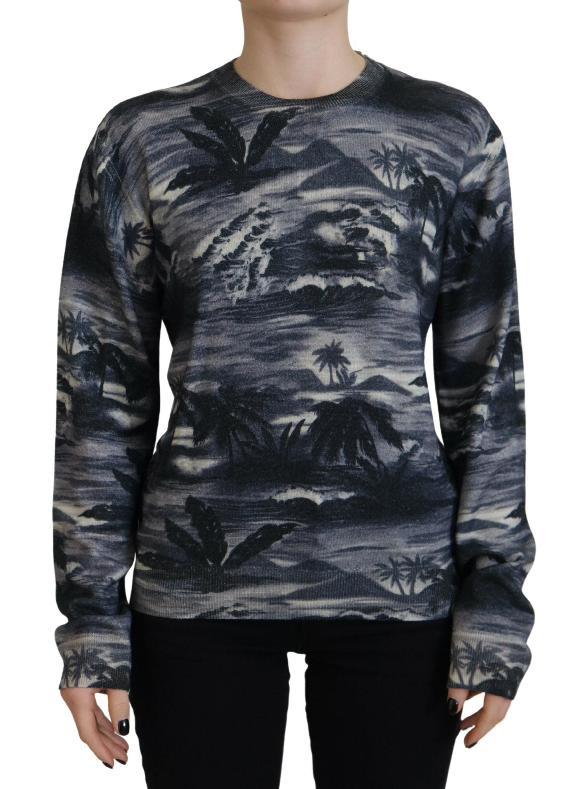 Dsquared² Μαύρο μακρυμάνικο Thunder Sky Print Casual πουλόβερ