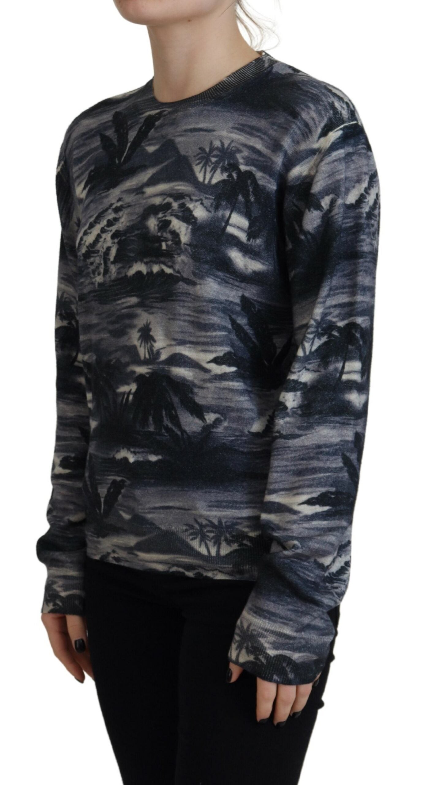 Dsquared² Μαύρο μακρυμάνικο Thunder Sky Print Casual πουλόβερ