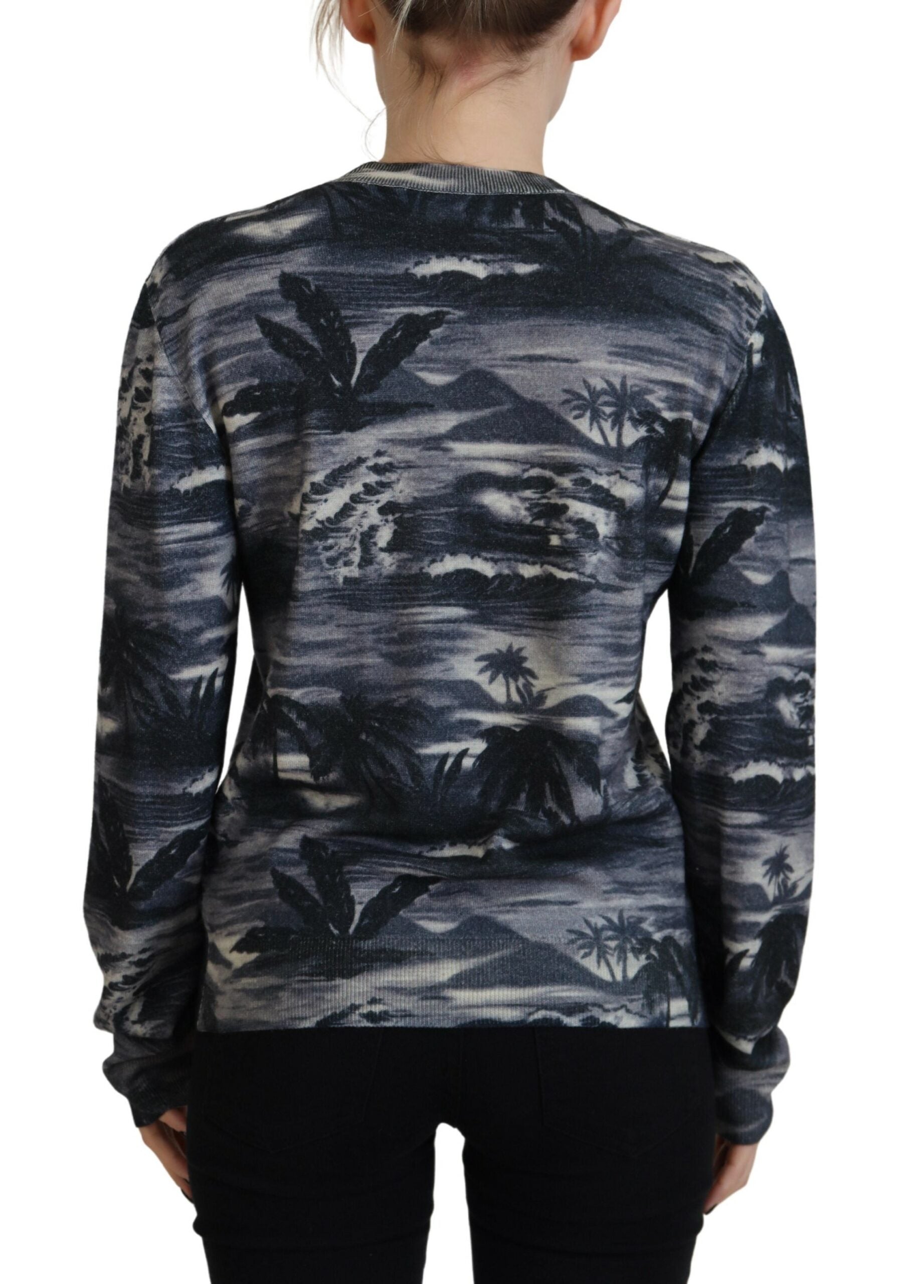 Dsquared² Μαύρο μακρυμάνικο Thunder Sky Print Casual πουλόβερ