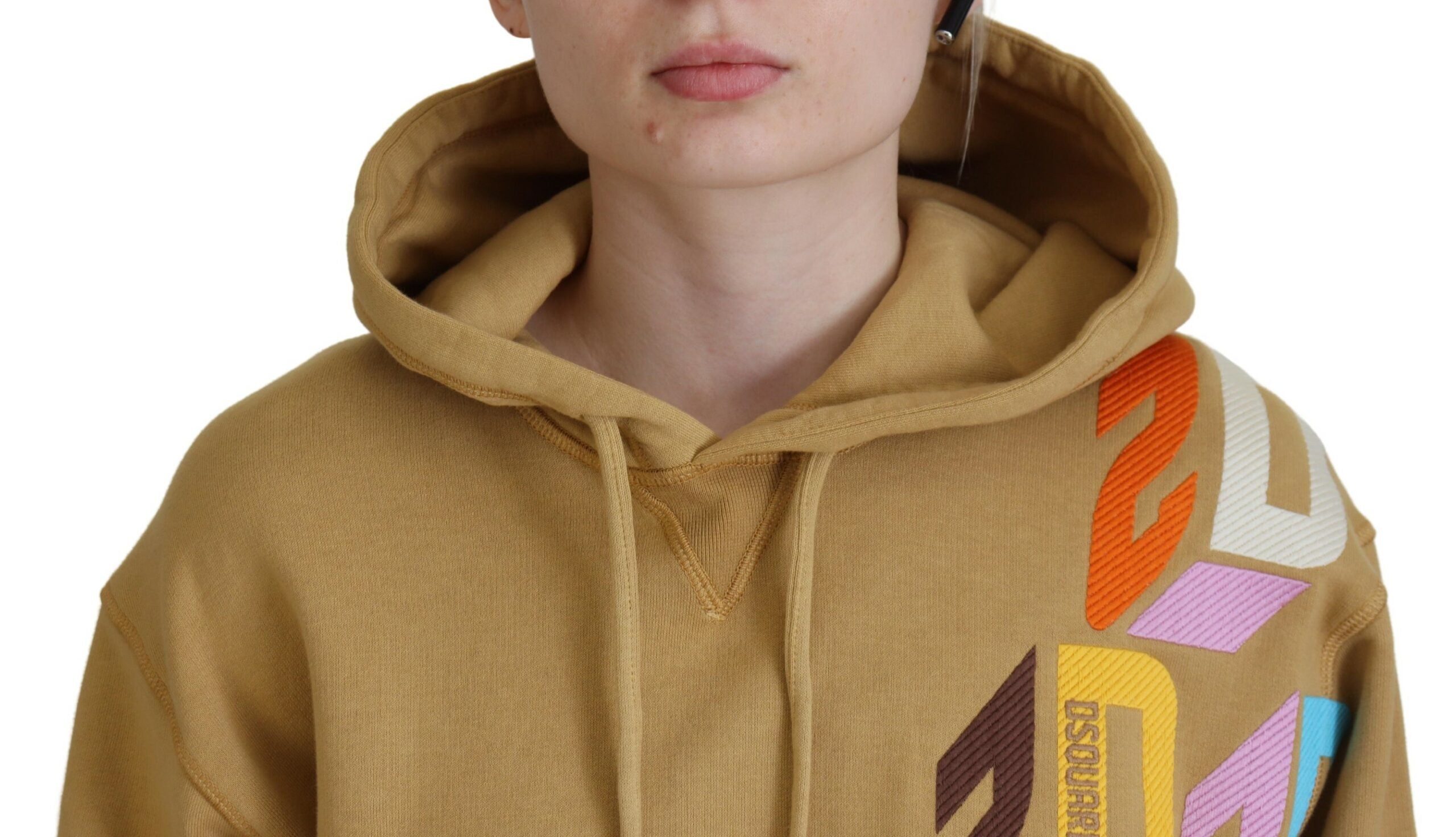 Dsquared² Brown Logo Printed Hooded Long Sleeve Sweater