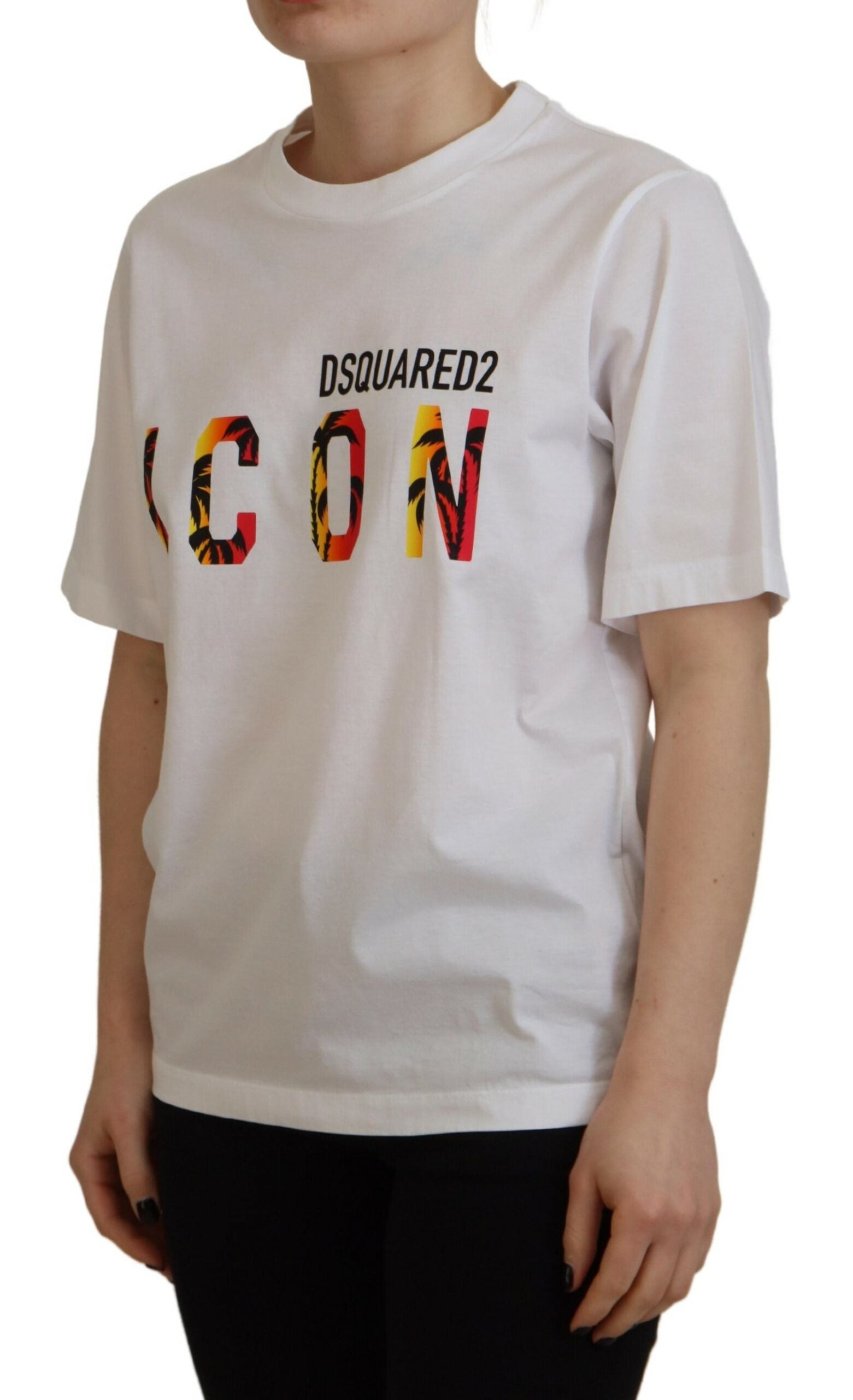 T-shirt Dsquared² Λευκό βαμβακερό γυαλιστερό Icon East Tee Crewneck T-shirt