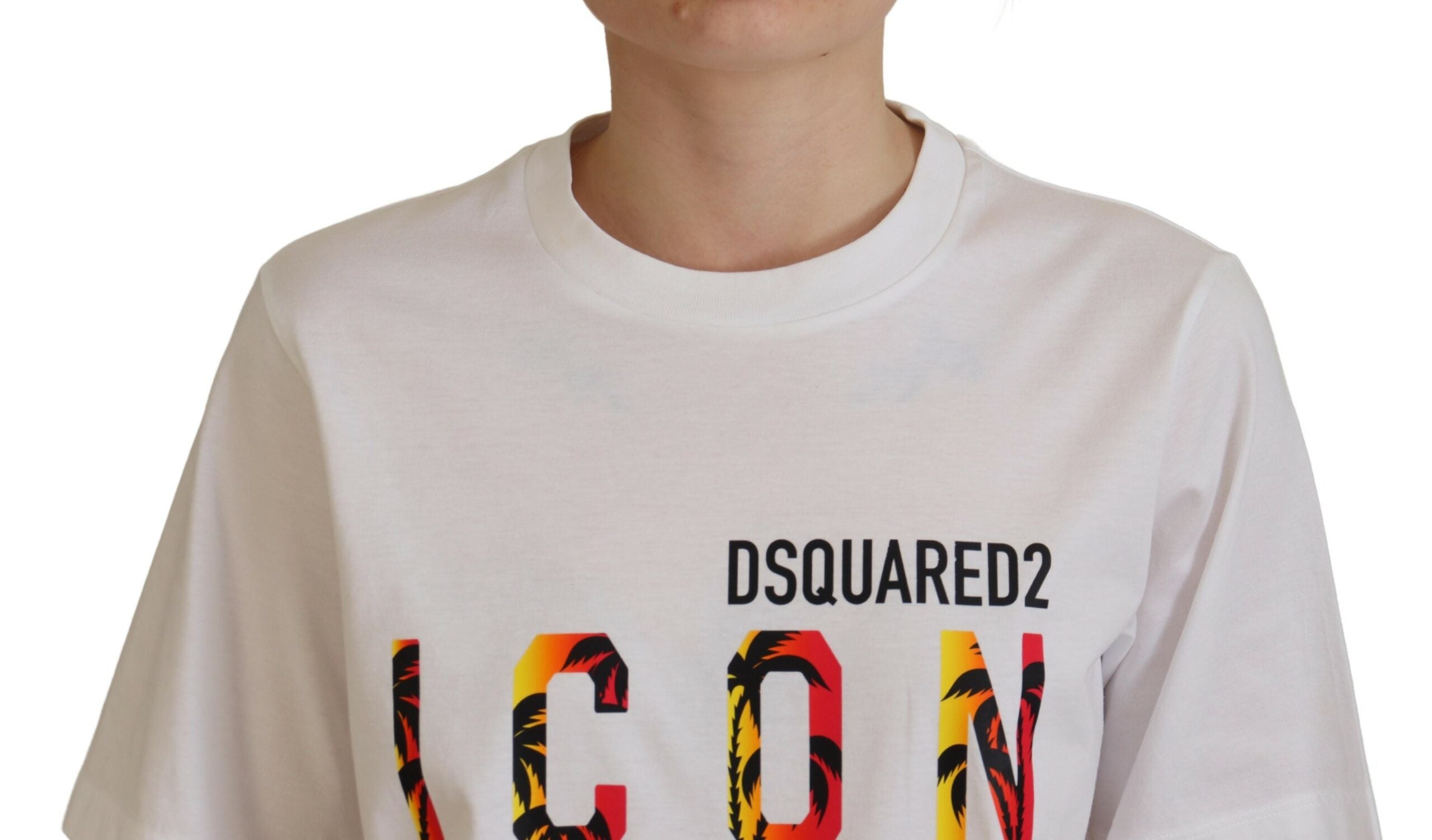 T-shirt Dsquared² Λευκό βαμβακερό γυαλιστερό Icon East Tee Crewneck T-shirt